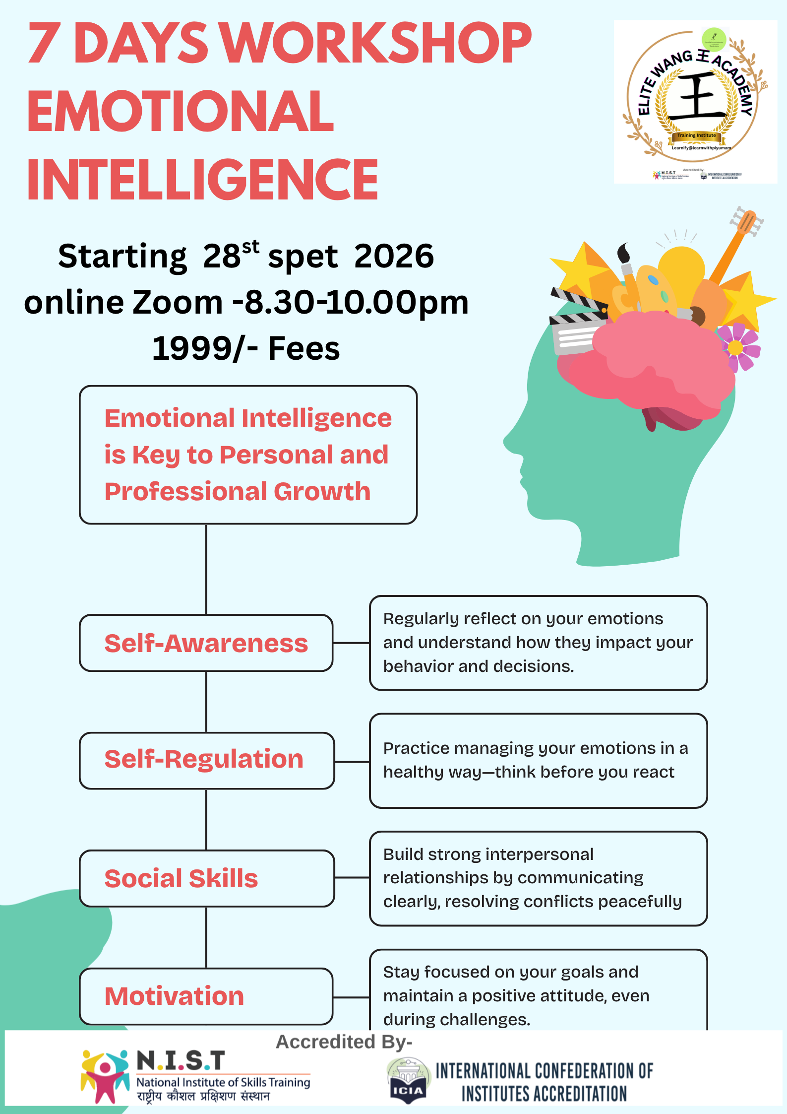 7 days workshop Emotional Intelligence