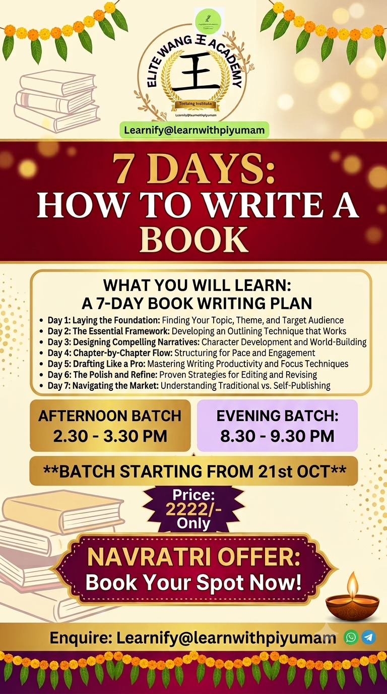 7 Days Workshop How to write a book